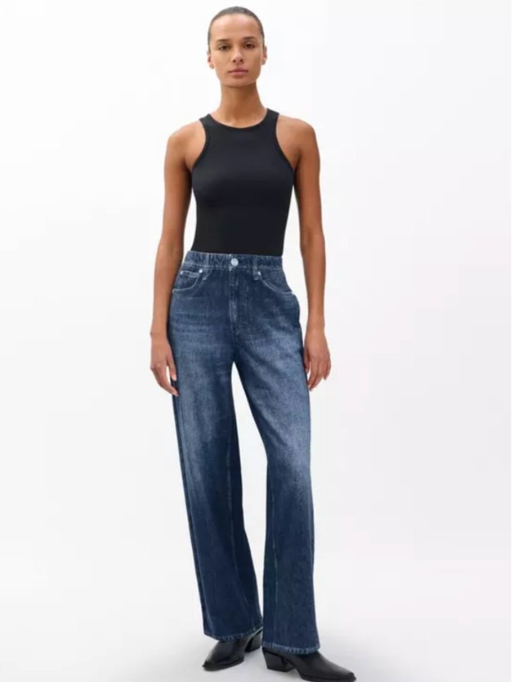 rag & bone rb Miramar Pull-On Wide Leg Jean - Picture 2 of 7